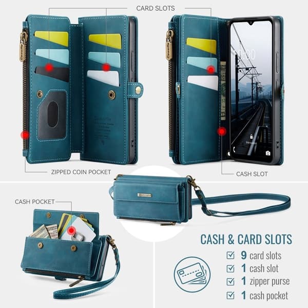 CASEME Konstläder Plånboksfodral för Samsung Galaxy A53 5G - Grön