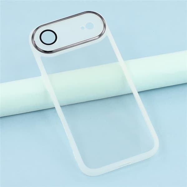 Mobilskal till iPhone Air Electroplated Kameraram - Transparent Vit Vit