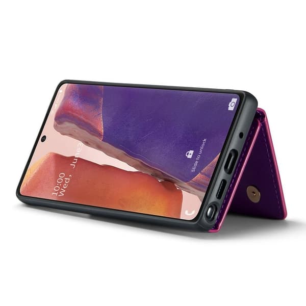 DG.MING M3 Series Konstläder Plånboksfodral för Samsung Galaxy Note20 - Lila