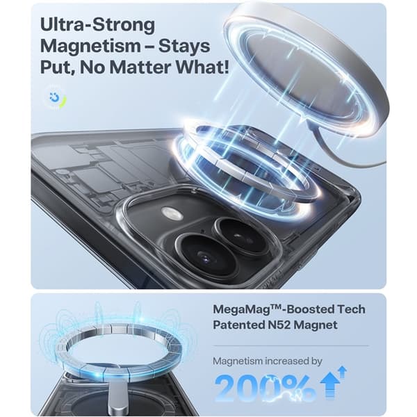 TORRAS Mobilskal till iPhone 17 MagSafe Kickstand - Transparent Transparent