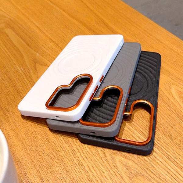 Mobilskal för Samsung Galaxy S26 Plus Magnetiskt Konstläder - Grå
