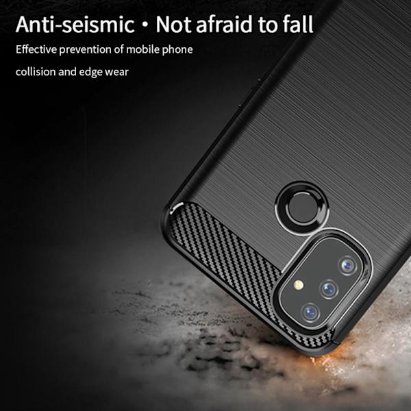 Carbon Fiber Mobilcover til Oneplus Nord N100 - Sort Black