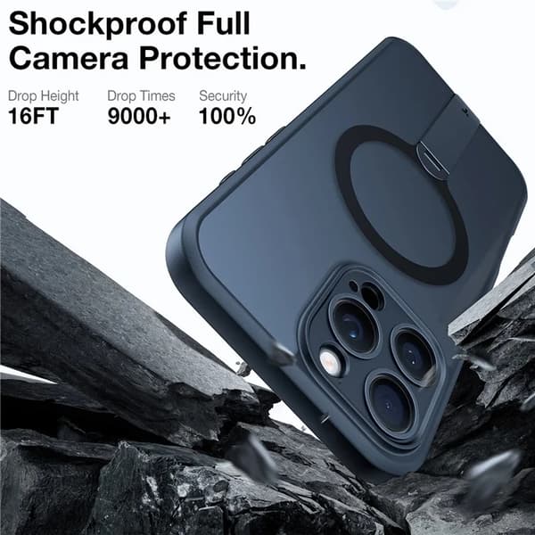 TORRAS Mobilskal till iPhone 16 Pro Magsafe Rotating Kickstand - Svart Svart