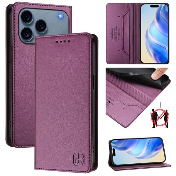 RINACASIS iPhone 17 Pro Plånboksfodral RC01 RFID - Violett Lila