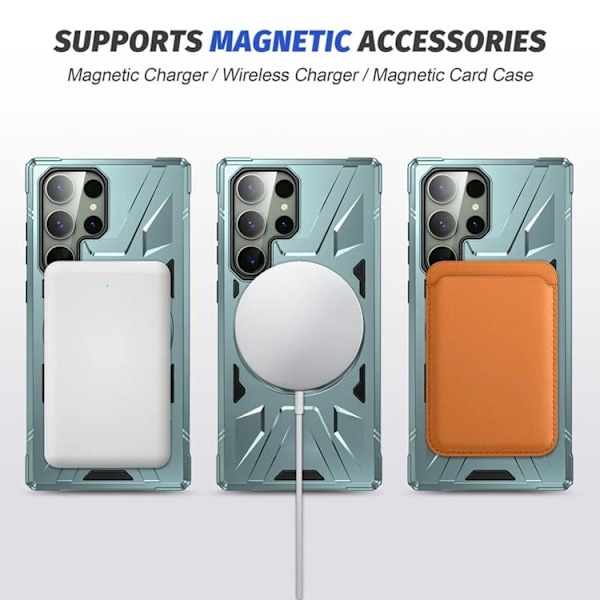 Galaxy S24 Ultra Mobilskal Magsafe Kickstand - Grön