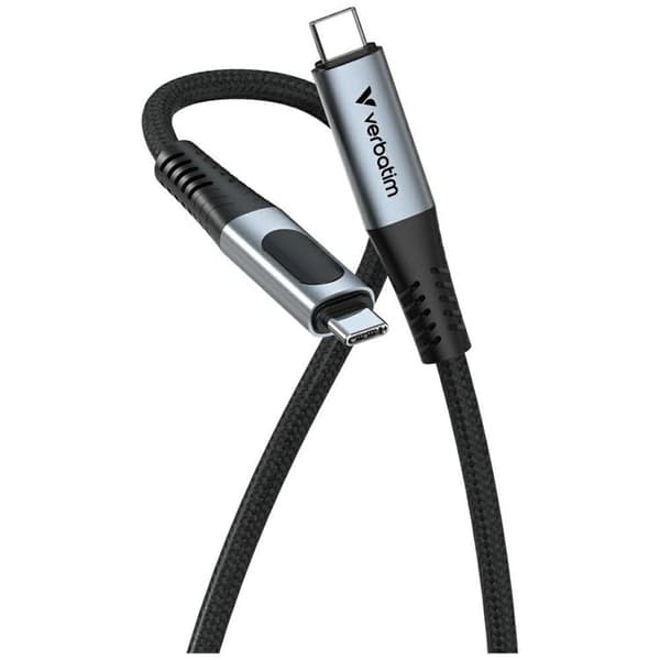 Verbatim USB-C til USB-C 100W kabel 120cm synkronisering og opladning - sort Svart