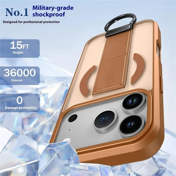 Mobilskal till iPhone 17 Pro Max Magsafe D-Ring Kickstand - Khaki Brun