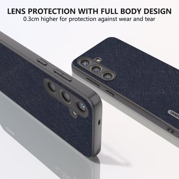 ABEEL Mobilskal till Samsung Galaxy S24+ Cross Texture Impact-Resistent Blå
