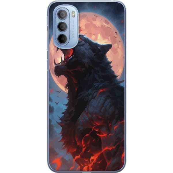 Telefontaske til Motorola Moto G31 med Howling Wolf