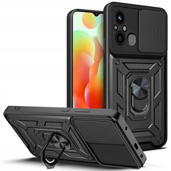 Tech-Protect Xiaomi Redmi 12C -puhelinkotelo Camshield Pro Svart
