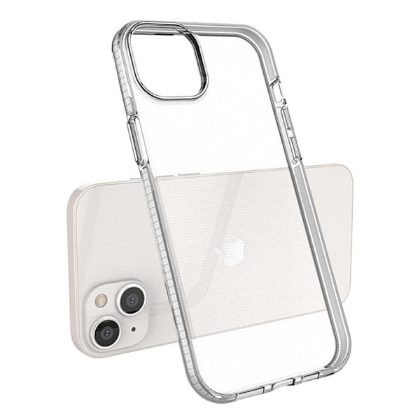 iPhone 14 Plus Skal Spring Silicone med Ram - Ljusblå Blå