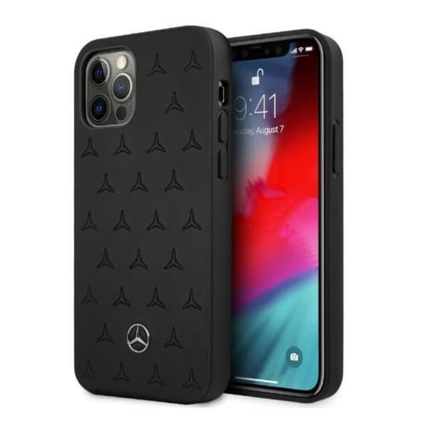Mercedes iPhone 12 Pro Max Kuori Nahka - Musta Black