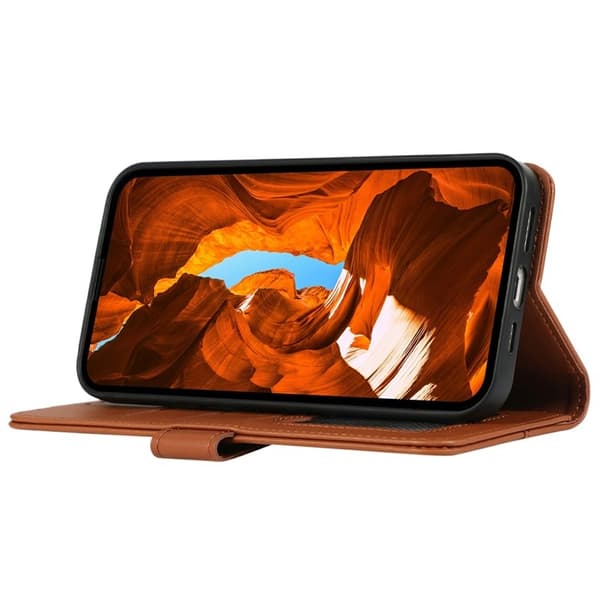 Mobilskal till Samsung Galaxy S26 Edge RFID-Skydd KonstLäder - Brun