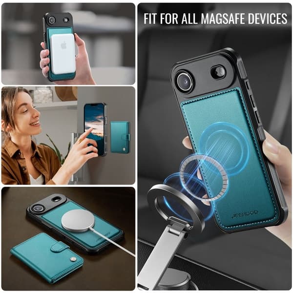 JEEHOOD J09 Mobilskal till iPhone Air RFID Skydd Läder Grön