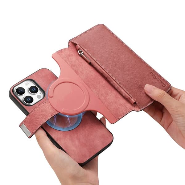 CASENEO MW-02 iPhone 16 Pro Max Plånboksfodral Konstläder - Rosa