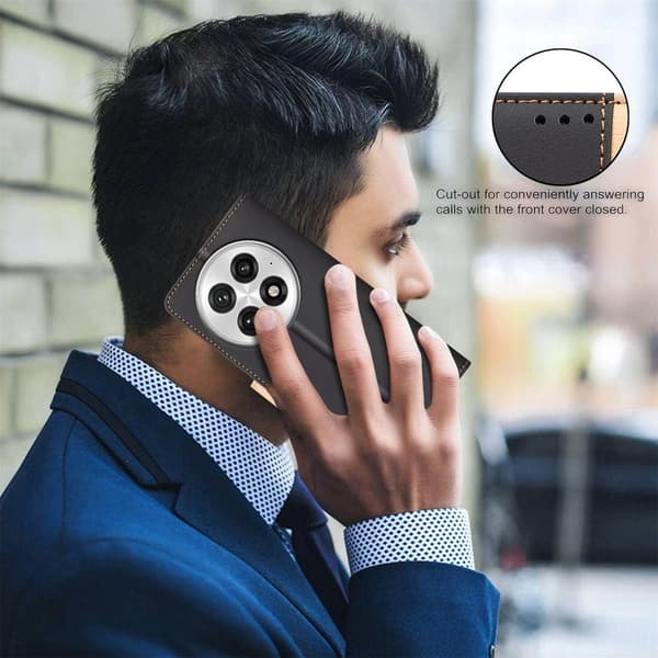 BINFEN COLOR BF33 för OnePlus 13 Plånboksfodral Konstläder - Svart