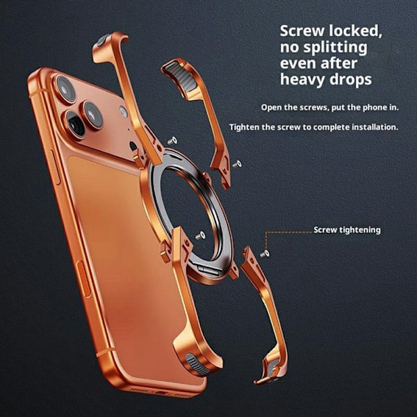 Mobilskal till iPhone 17 Pro Bumper Frameless Kickstand - Blå Blå