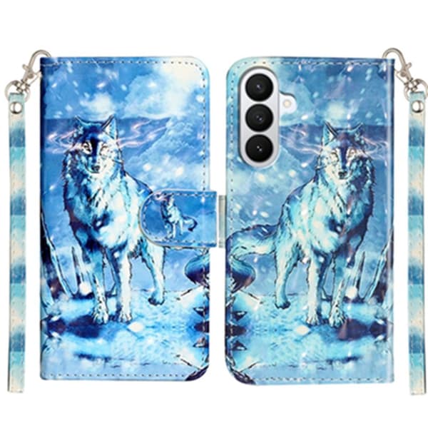 Plånboksfodral för Samsung Galaxy S26 Plus 3D-mönster Konstläder - Snöulv