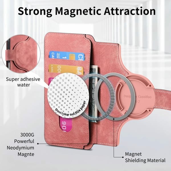 CASENEO MW-03 iPhone Air Plånboksfodral Konstläder - Rosa