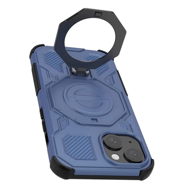 Mobilskal till iPhone 15 Plast Shockproof Med Ställ - Blå Blå