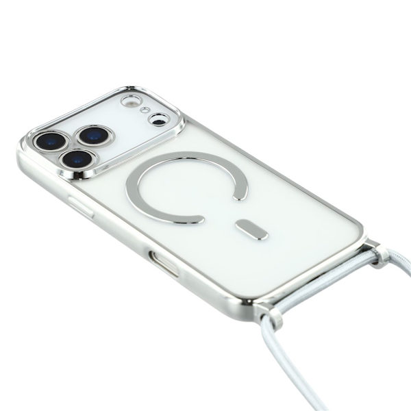 Mobilskal till iPhone 17 Pro MagSafe Electroplating Edge TPU - Silver Silver