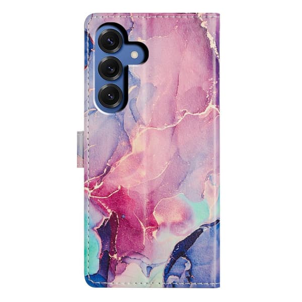 Plånboksfodral för Samsung Galaxy S26 Plus Mönstertryck Ställ - Grön Rosa Marmor