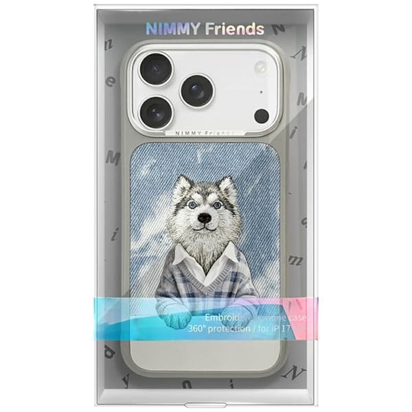 Nimmy Mobilskal För iPhone 17 Pro MagSafe Gentle Pets Series Dog - Grå Grå