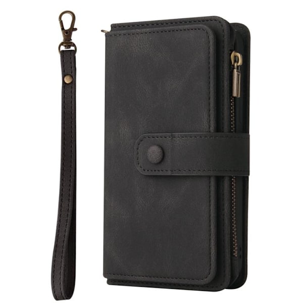 iPhone 14 Pro Max Plånboksfodral KT Zipper - Svart Svart