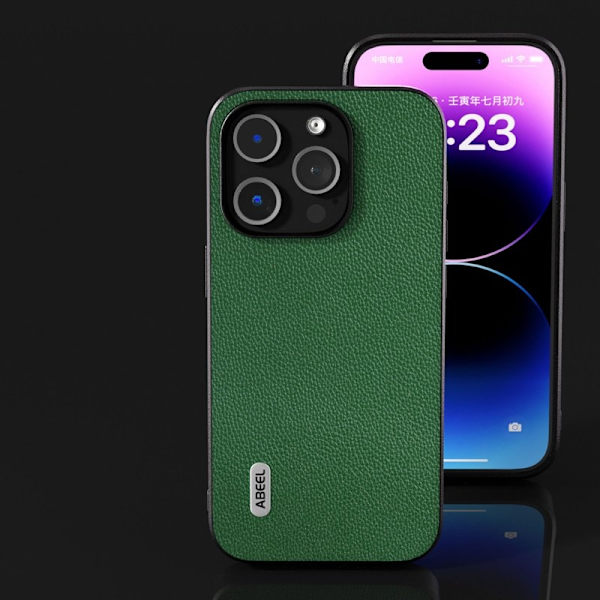 ABEEL Mobilskal till iPhone 14 Pro Äkta Läder Grön