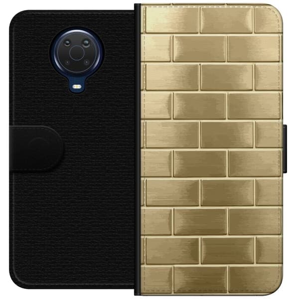 Plånboksfodral till Nokia G20 med Gyllene Murstenar