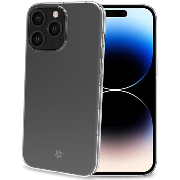 Celly Mobilskal till iPhone 15 Pro Hexagel Anti-Shock - Transparent Röd