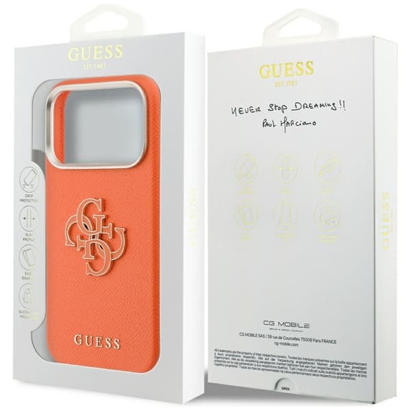 Guess Mobilskal iPhone 17 Pro FW Resin Logo - Orange Orange