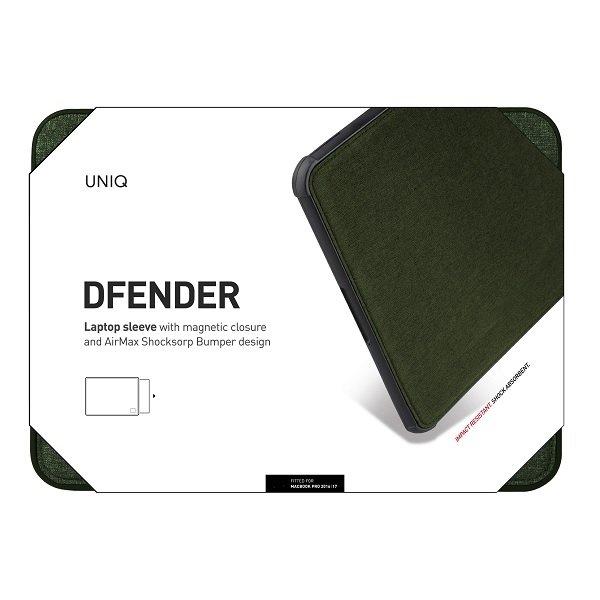 UNIQ Dfender shell laptop sleeve 15" kakigrøn Green