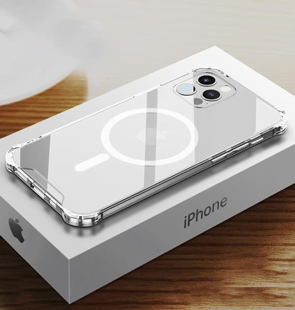 BOOM - ShockProof Magsafe -kuori iPhone 13 Prolle - läpinäkyvä Transparent