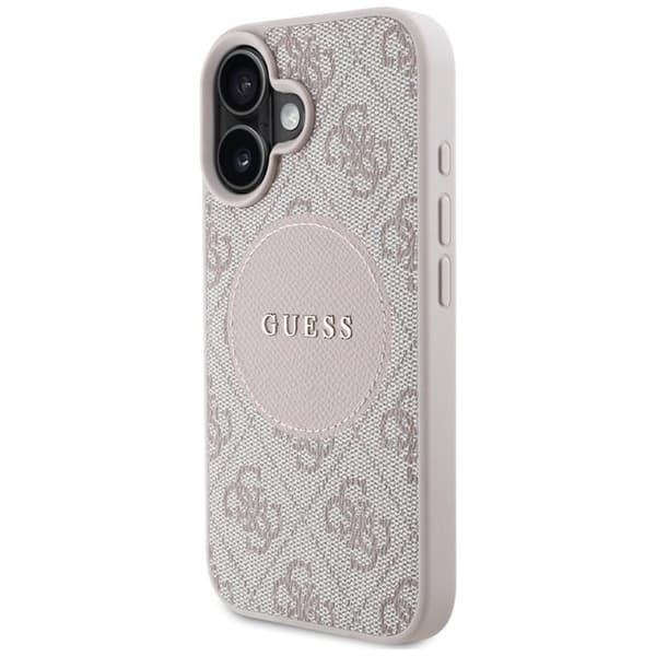 Guess telefontaske til iPhone 16 MagSafe 4G Circle - Lyserød Rosa