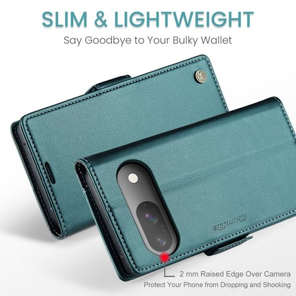 CASEME Plånboksfodral Konstläder för Google Pixel 10 Pro - Grön