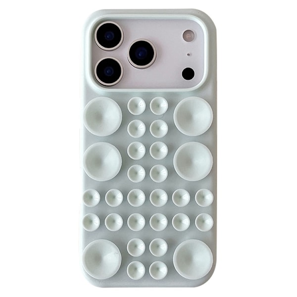 Mobilskal till iPhone 17 Pro Sugkopp Silikon med Tygfoder - Grön Grön