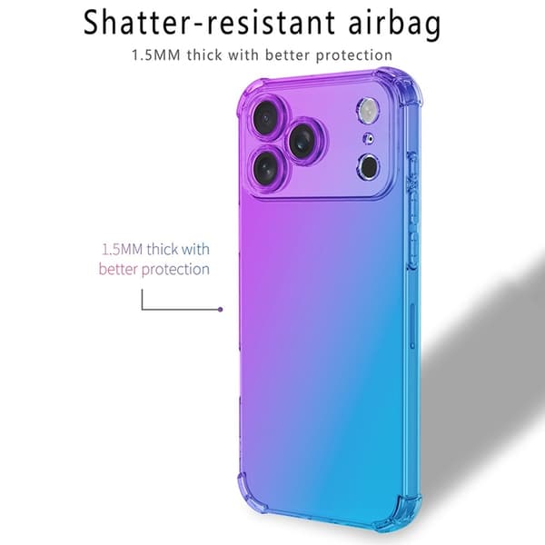 Mobilskal till iPhone 17 Pro Gradient Färg Anti-Drop - Rosa/Grön Grön