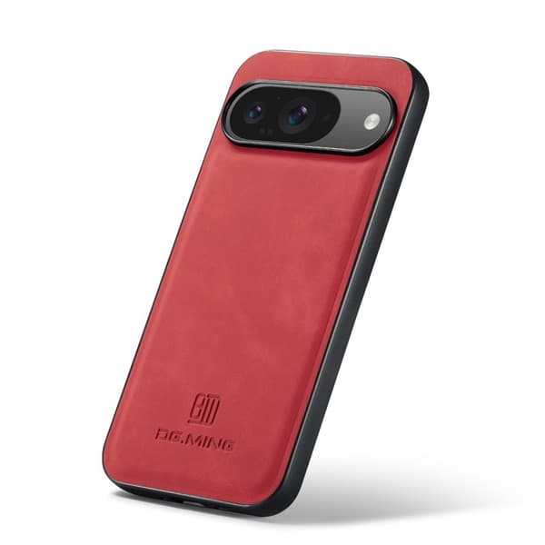 DG.MING Mobilskal till Google Pixel 10 Pro PU Läder Hybrid Röd