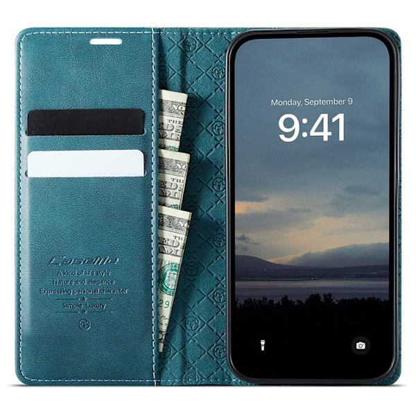 Caseme iPhone 16e Plånboksfodral RFID Blocking - Grön Grön