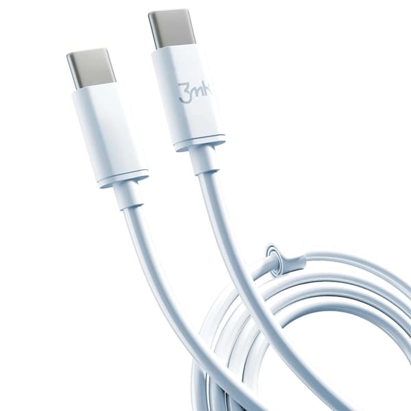 3mK Hyper USB-C till USB-C kabel 100W 2m - Vit Vit