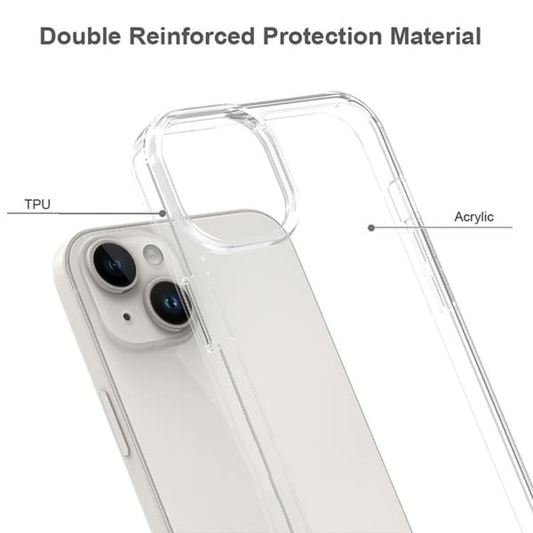 BOOM iPhone 15 Plus Mobilskal Akryl TPU - Gennemsigtig Transparent