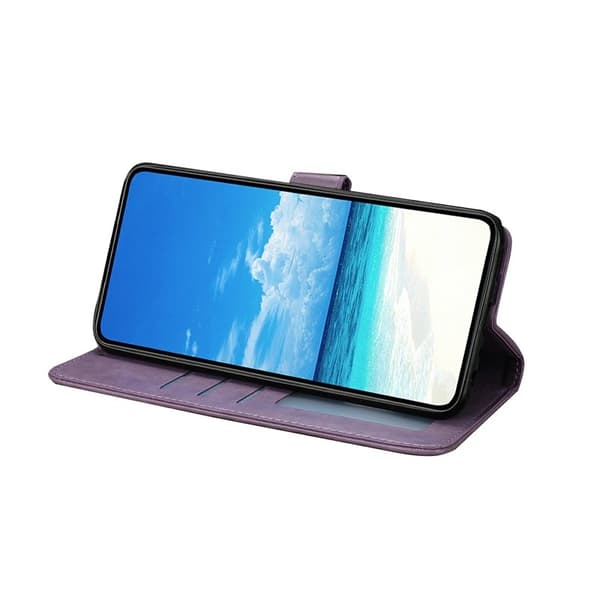 Samsung Galaxy S26 Edge Plånboksfodral Konstläder Flip Skydd - Lila