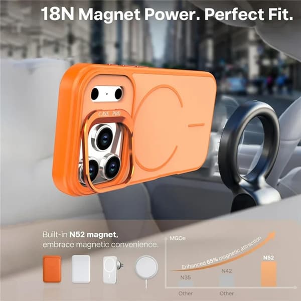 Mobilskal till iPhone 17 Pro Max MagSafe Skin-Touch Kickstand - Grå Grå