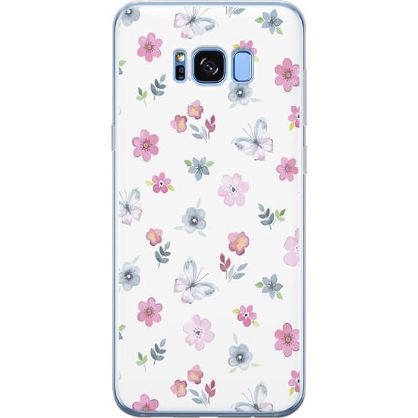 Telefontaske til Samsung Galaxy S8+ med blomster og sommerfugle