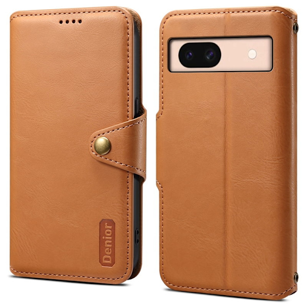 DENIOR Google Pixel 8a Plånboksfodral Konstläder Kamelbrun