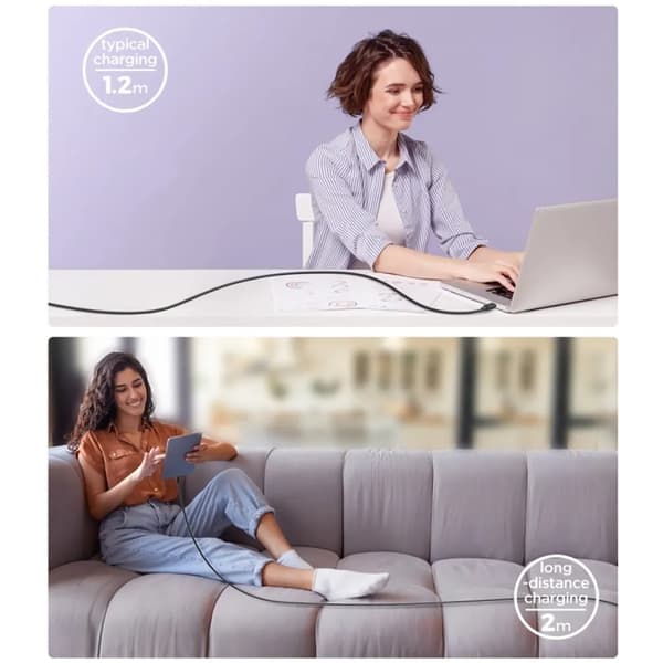 SiGN USB-C till Lightning -kaapelit 2m 20W - Musta Svart