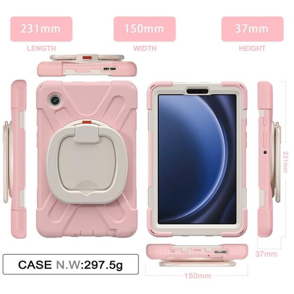 Mobilskal till Galaxy Tab A9 Kickstand Handle Grip - Rosa Rosa