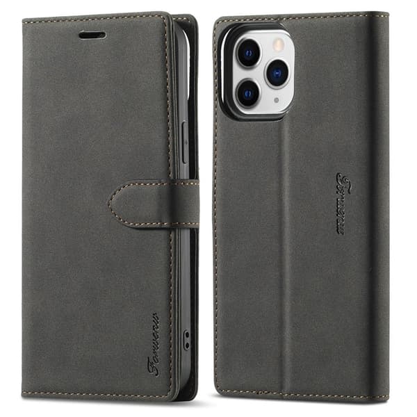 FORWENW iPhone 13 Pro Plånboksfodral Konstläder - Svart