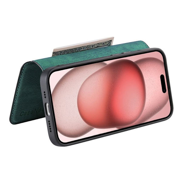 CASENEO iPhone 14 Plus Plånboksfodral Konstläder - Grön